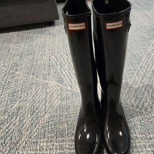 Hunter Black Tall Rain Boots